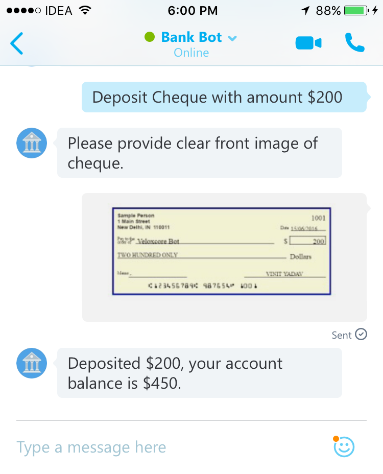 banking bot deposit cheque