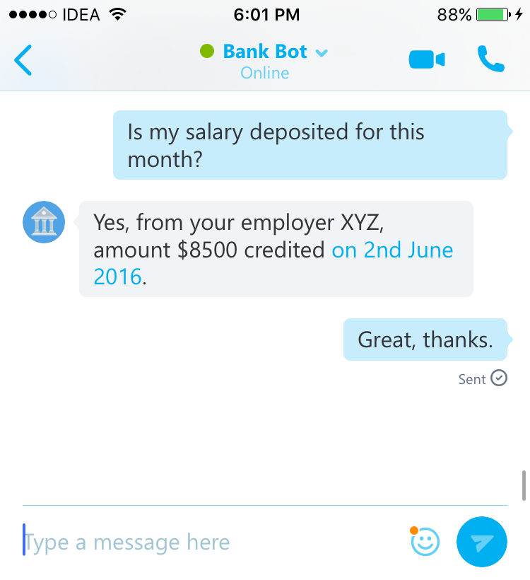 banking bot inquiry